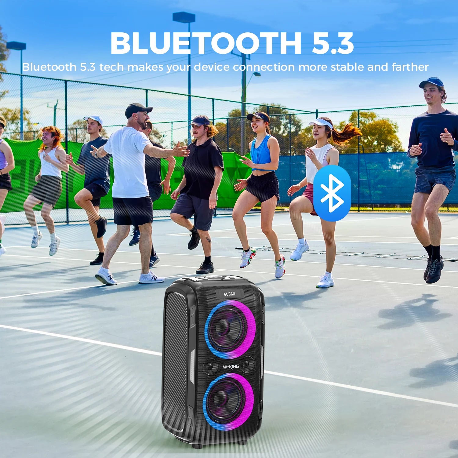 W-KING Altavoz Bluetooth grande PEAK de 250W, el más ruidoso/masif, 120dB/12 graves personalizados, altavoz portátil Boombox de fiesta grande V5.3 inalámbrico