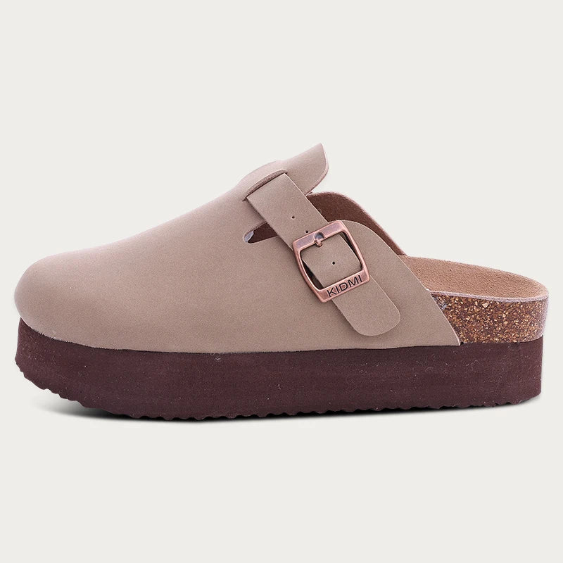 Shevalues-Sandalias de plataforma para mujer, zuecos de tacón grueso, zapatillas de cuero, calzado de corcho, sandalias de playa a la moda, Verano