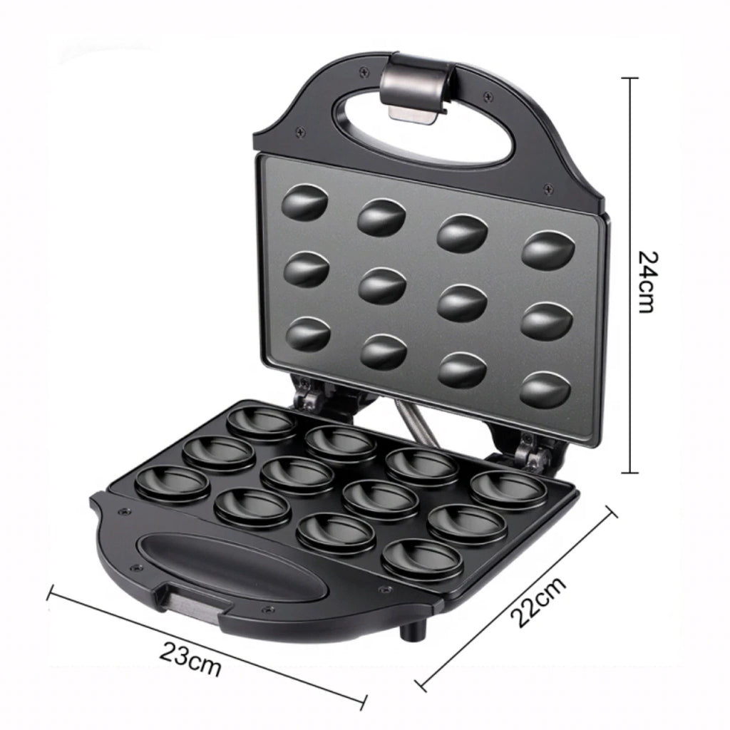 Máquina eléctrica para hacer gofres y pasteles de nueces con nueces, 12 agujeros, cocina, fabricación de galletas para hornear, gofres de nueces de negocios