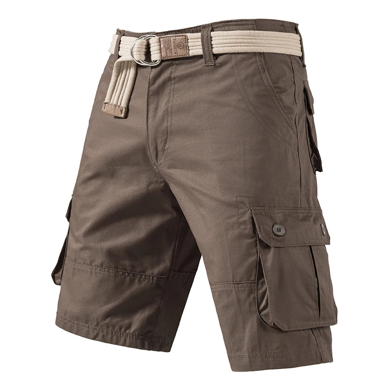 Pantalones cortos Cargo hasta la rodilla para hombre, Bermudas deportivas informales, pantalones cortos de algodón de talla grande, pantalones cortos rectos de Golf para correr y gimnasio
