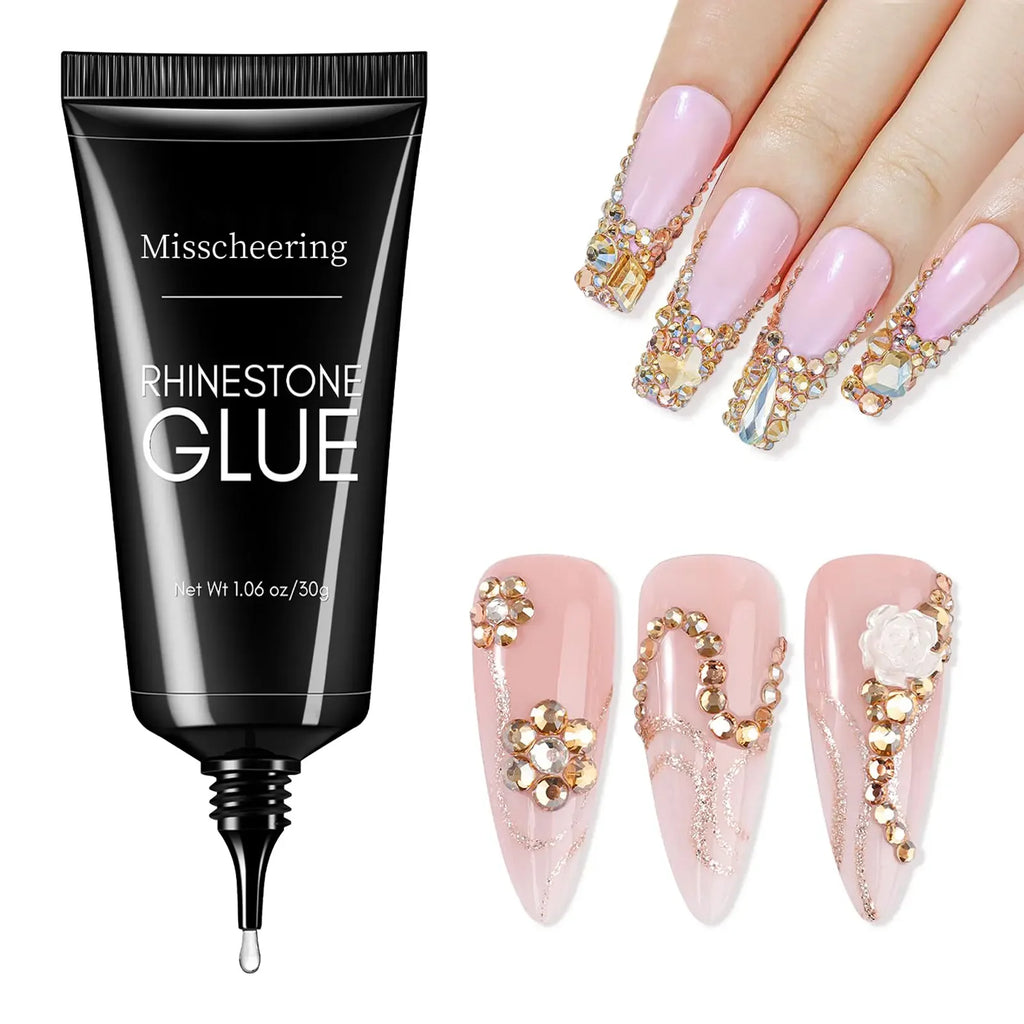 Pegamento de diamantes de imitación para uñas, Gel superfuerte para uñas, decoración de uñas 3D, Gema brillante, diamantes de Arte de uñas, 30g
