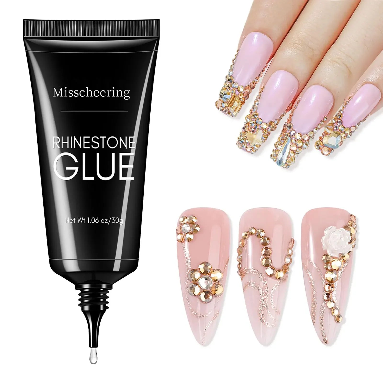 Pegamento de diamantes de imitación para uñas, Gel superfuerte para uñas, decoración de uñas 3D, Gema brillante, diamantes de Arte de uñas, 30g
