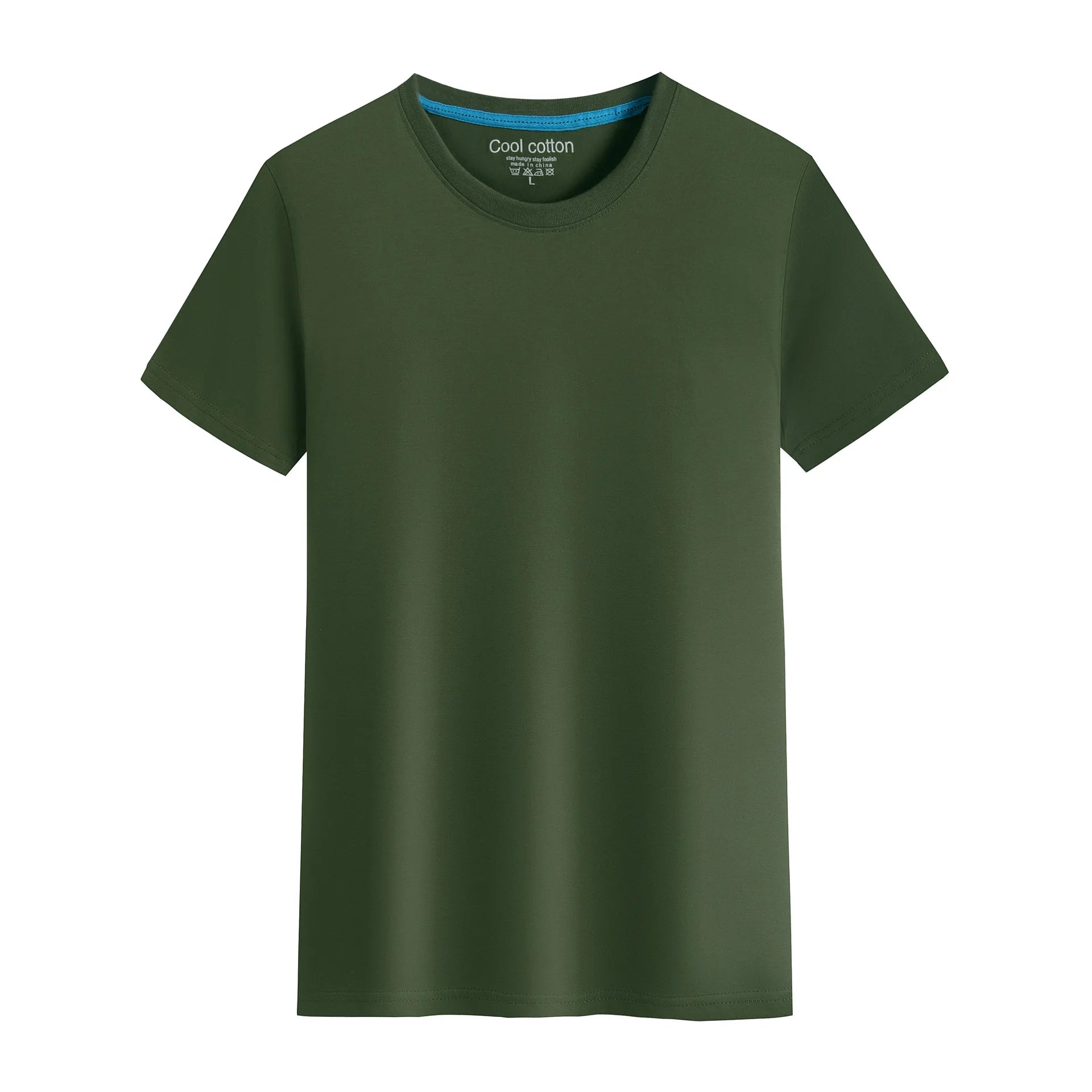 Camiseta de Hombre 2026, Nueva, 100% Algodón, Color Puro, Cuello Redondo, Manga Corta, para Hombre