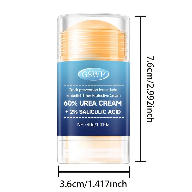 GSWP Crema para pies con 60% de urea y 2% de ácido salicílico, nutre e hidrata manos y pies, sin alcohol, apta para todo tipo de piel 40+40g