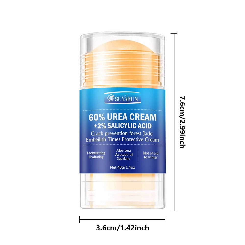SUYARUN Crema para el cuidado de los pies con urea al 60% - Reparación intensiva del talón agrietado, eliminador de callos para pies secos - Absorción rápida de la piel del pie.