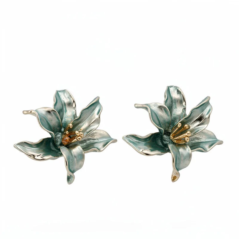 Pendientes de Aleación DIGADAGU con Diseño de Flor, Novedosos, Exagerados y Sencillos, Accesorios de Joyería para Fiesta para Mujer