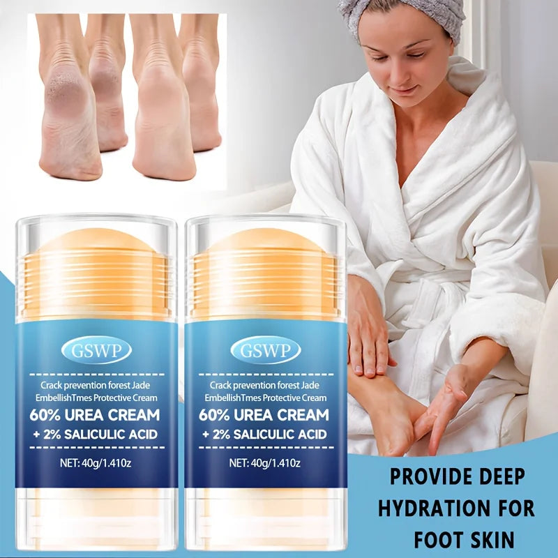 GSWP Crema para pies con 60% de urea y 2% de ácido salicílico, nutre e hidrata manos y pies, sin alcohol, apta para todo tipo de piel 40+40g