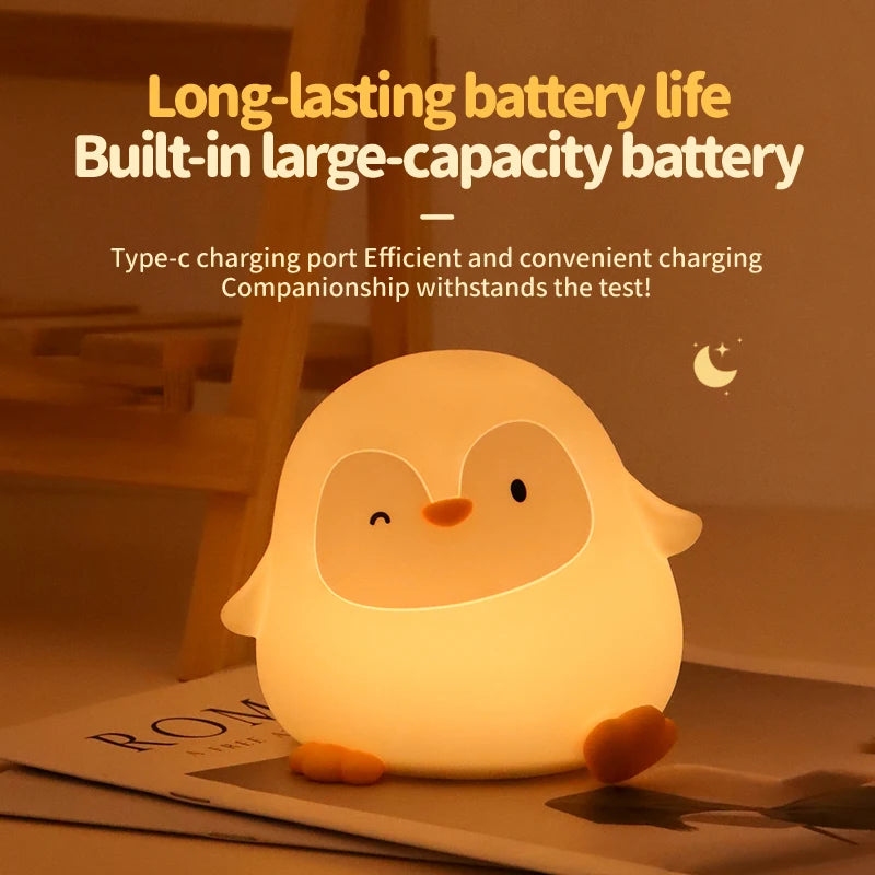 Bonita lámpara de noche blanda de silicona, luz nocturna regulable para guardería, lámpara de mesita de noche con temporizador recargable y Sensor táctil