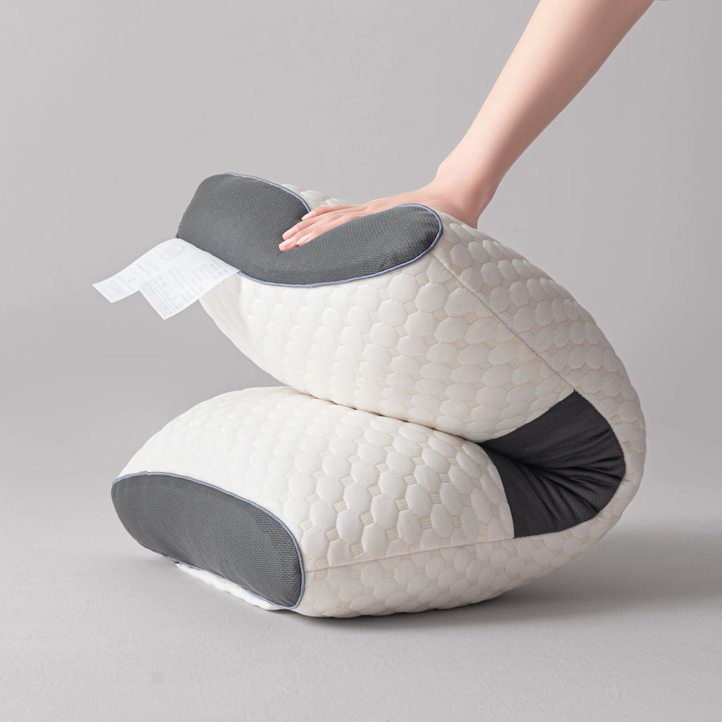 Almohadas de masaje para el cuello, soporte ortopédico ergonómico ajustable para contorno, núcleo de almohada de alta calidad, comodidad para dormir para todas las estaciones, 2 uds.