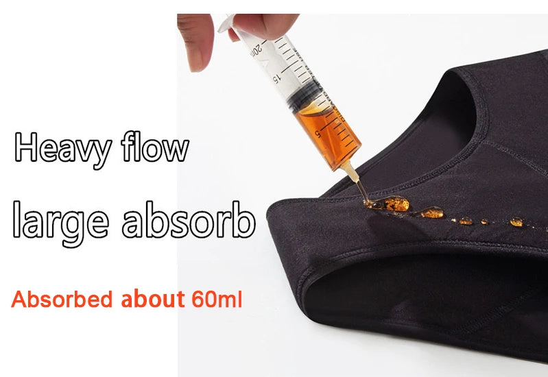 Bragas menstruales absorbentes de 4 capas a prueba de fugas para mujer, pantalones fisiológicos de flujo pesado, calzoncillos posparto de algodón de talla grande