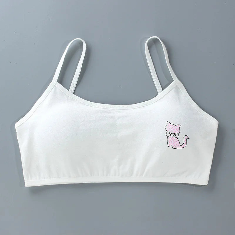 5 unids/lote Teeange niñas pequeñas sujetadores de entrenamiento Purbery School Girl Sujetador deportivo niños almohadilla para el pecho desmontable ropa interior niños Tops de tubo