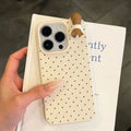 Funda de teléfono suave con diseño de lunares encantadores de Corea para iPhone 17 16 15 14 13 12 Pro Max Plus X funda a prueba de golpes con bonito gato de dibujos animados 3D