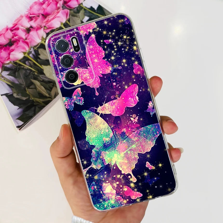 Para Oppo A16 A16s funda elegante pintada contraportada suave funda de teléfono delgada para Oppo A16s OppoA16 s CPH2269 Coque Fundas carcasa de parachoques