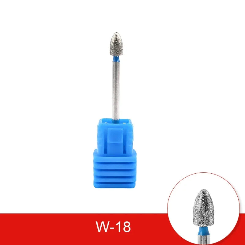 Brocas de cerámica para uñas de diamante, fresa para manicura, limas rotativas para cutículas izquierda y derecha, herramientas de accesorios para uñas DIY