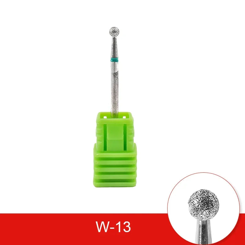 Brocas de cerámica para uñas de diamante, fresa para manicura, limas rotativas para cutículas izquierda y derecha, herramientas de accesorios para uñas DIY