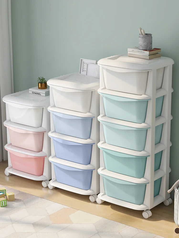 Gabinete de almacenamiento multicapa tipo cajonera de plástico, armario doméstico, caja de organización de juguetes, estante de almacenamiento para dormitorio