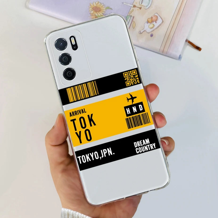 Para Oppo A16 A16s funda elegante pintada contraportada suave funda de teléfono delgada para Oppo A16s OppoA16 s CPH2269 Coque Fundas carcasa de parachoques