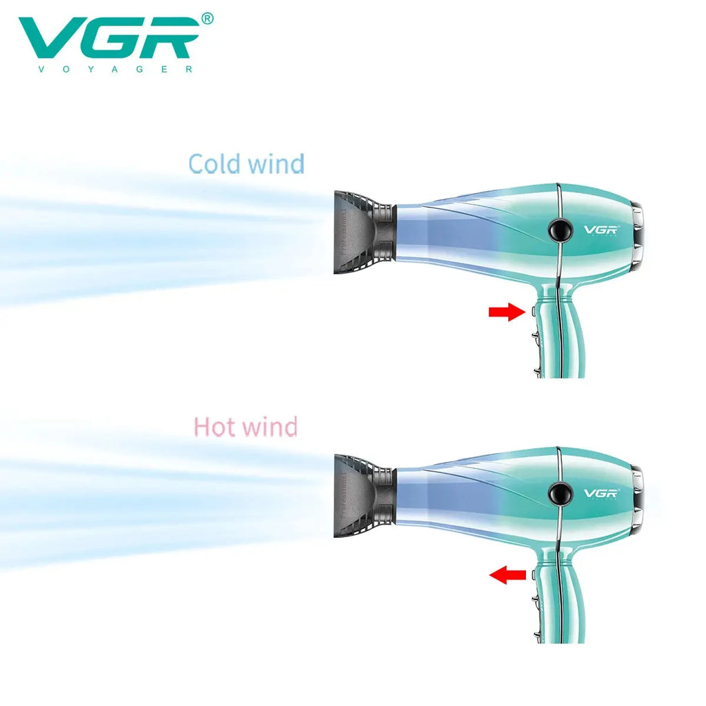 VGRV-452 secador de pelo profesional para el cuidado del cabello 2000-2400W súper fuerte energía eólica dormitorio hogar iones negativos cuidado del cabello estilo viento