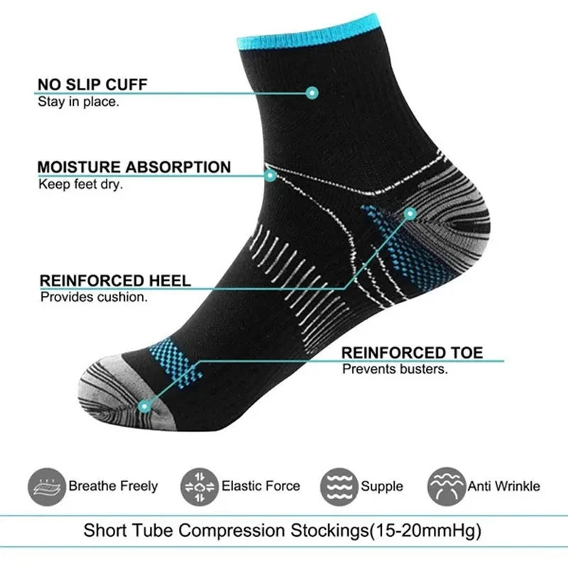 1 par de calcetines para fascitis plantar con soporte para el arco para hombres y mujeres, los mejores calcetines de compresión para el tobillo para aliviar el dolor en el pie y el talón,