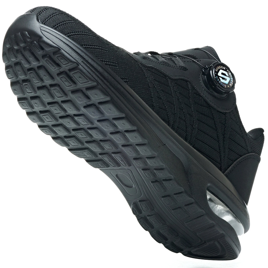 Nuevos zapatos de seguridad con hebilla giratoria para hombre, botas de trabajo ligeras antiimpacto y antiperforación, diseño deportivo de moda para exteriores profesionales