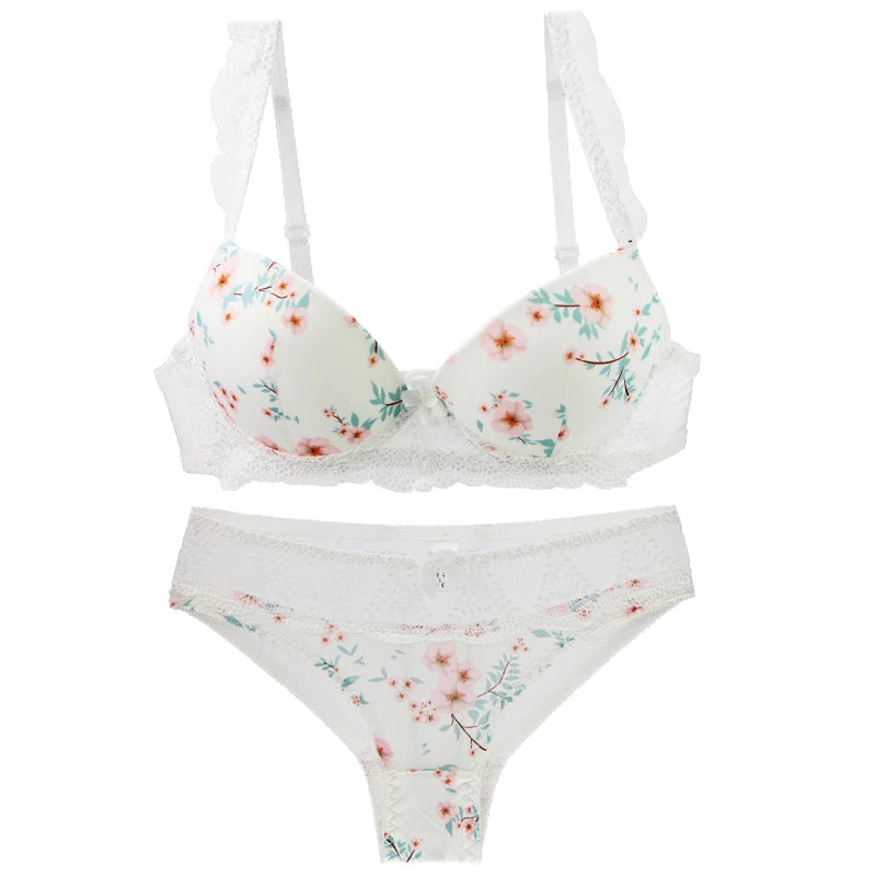 Conjunto de sujetadores sexys para mujer, ropa interior Floral con lazo de copa BCDE grande, negro, Beige, azul, rojo, blanco, lencería de encaje, novedad de 2023