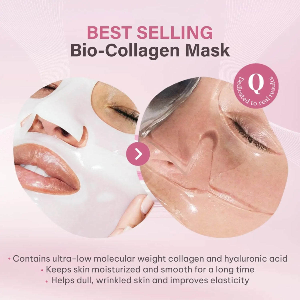 Mascarilla Facial de Colágeno Nocturna – Mascarilla Coreana Hidratante – Niacinamida y Colágeno de Bajo Peso Molecular – Reafirmante y Suavizante para la Piel