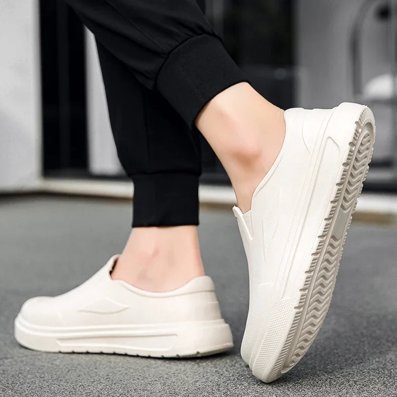 Zapatos de Chef para hombre, antideslizantes, resistentes al aceite, resistentes a la suciedad, zapatos de cocina, zapatos de trabajo, zapatos de lluvia de secado rápido, zuecos transpirables de gran tamaño