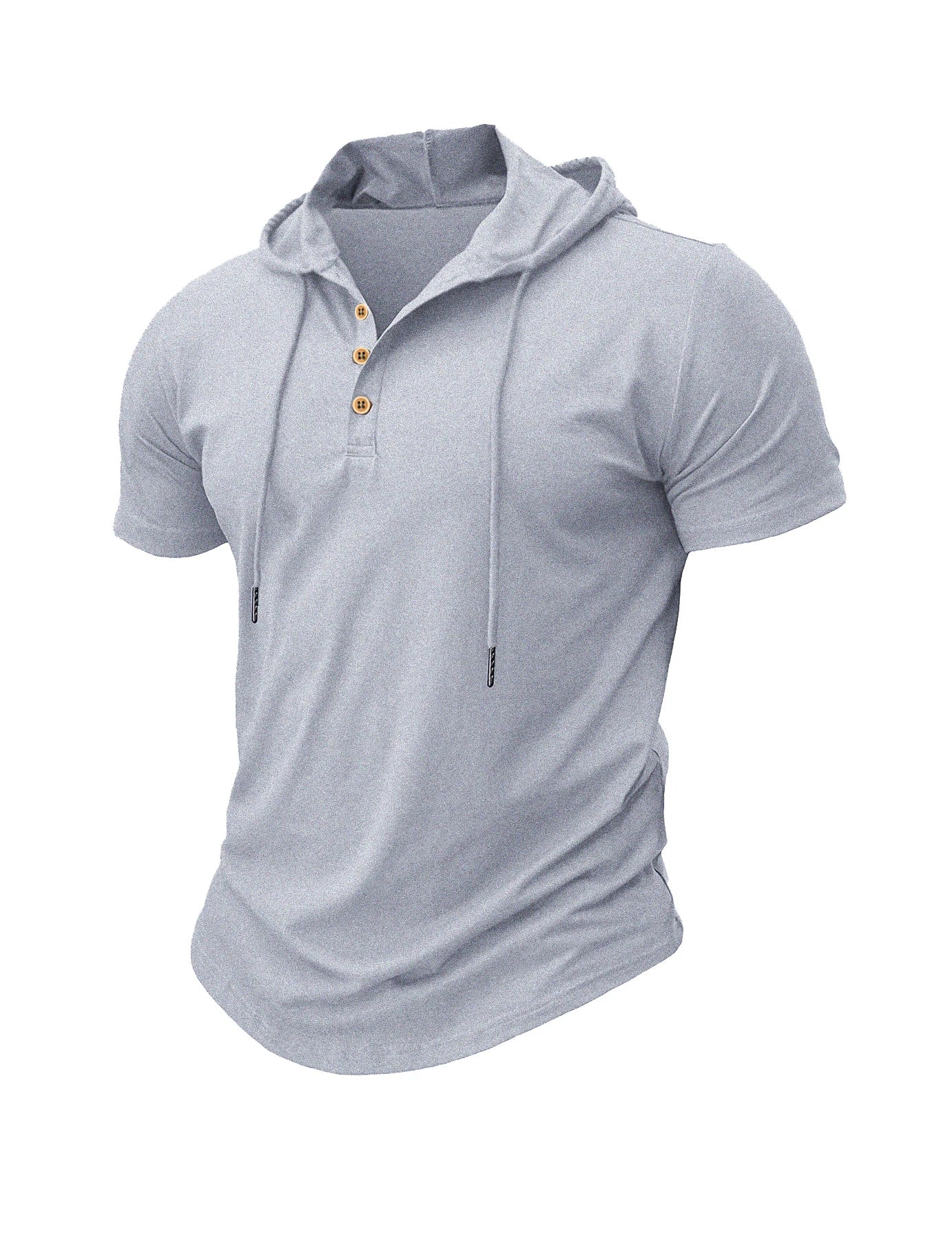Camiseta ajustada de verano para hombre, camisetas de manga corta con capucha para Fitness, Sudadera con capucha ligera para hombre, camisetas deportivas transpirables para Fitness