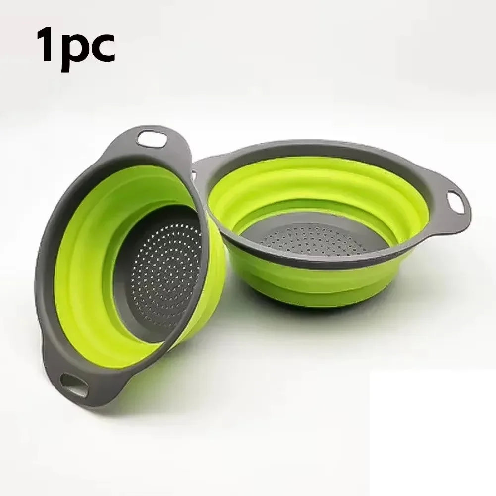 Escurridor plegable redondo, cesta de lavado de frutas y verduras, colador plegable, escurridor plegable, herramienta de almacenamiento de cocina
