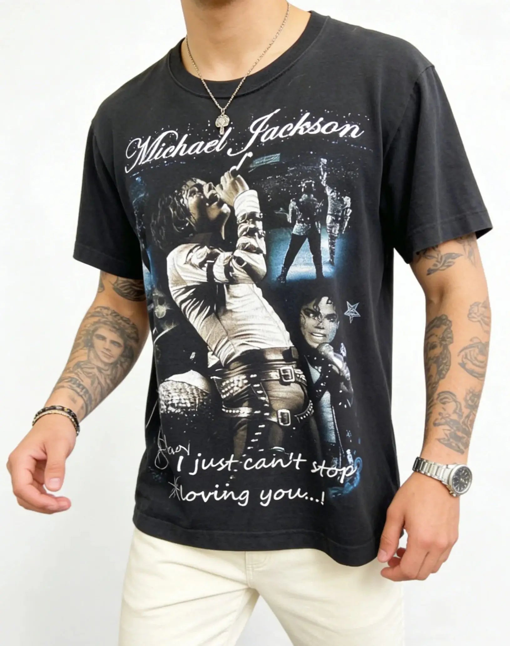Nueva Camiseta Oversize de Michael Jackson para Verano, Ropa Urbana para Hombre y Mujer, Top de Moda, Camiseta de Algodón para Niños, Adultos y Padres e Hijos