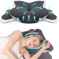 Almohada cervical ergonómica de espuma viscoelástica con forma de mariposa, en forma de C/ajustable de doble altura, con funda transparente - soporte lateral/decúbito supino/almohada