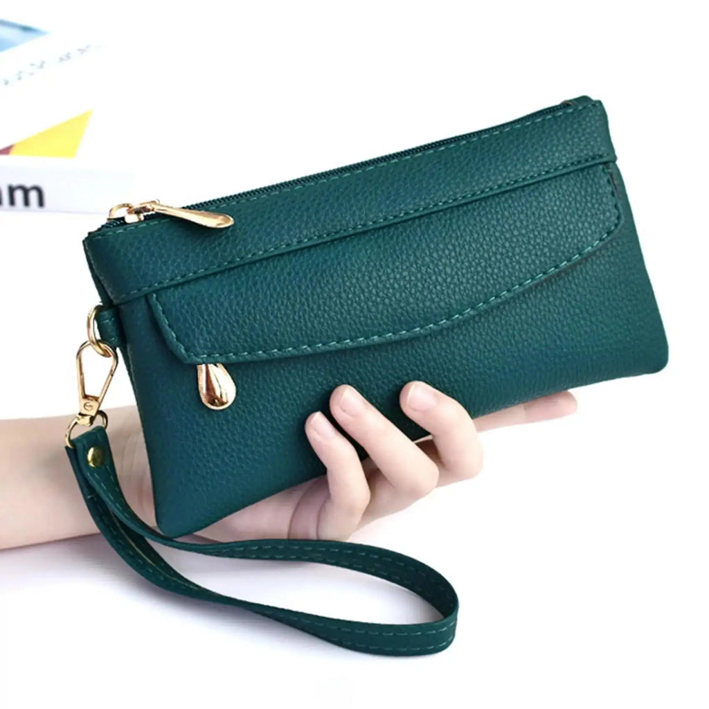 Nuevo Carteras de Pu para mujer, monederos a la moda con Cremallera larga, monedero para mujer, monedero
