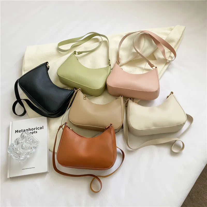 Bolso de mano de color sólido moderno y moderno, bolso cuadrado pequeño simple y nuevo, bolso para axila de un solo hombro elegante y de alta calidad
