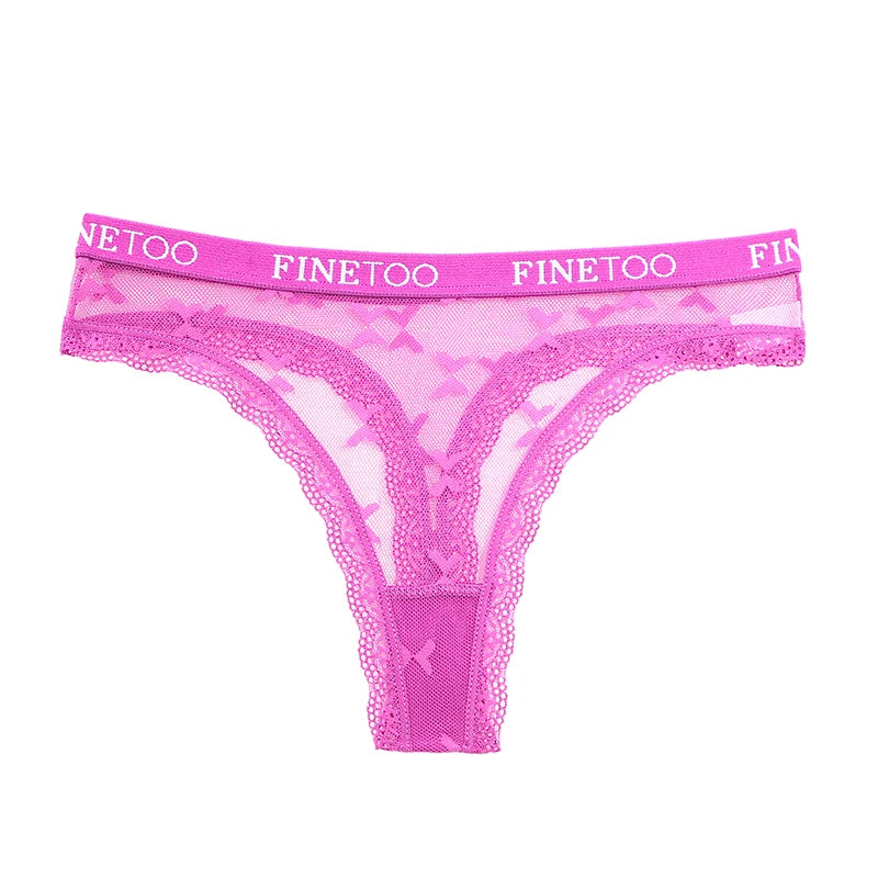 3 uds FINETOO Tanga para mujer bragas de encaje Tanga Sexy para mujer ropa interior de cintura baja comodidad sólida calzoncillos femeninos lencería S-XL