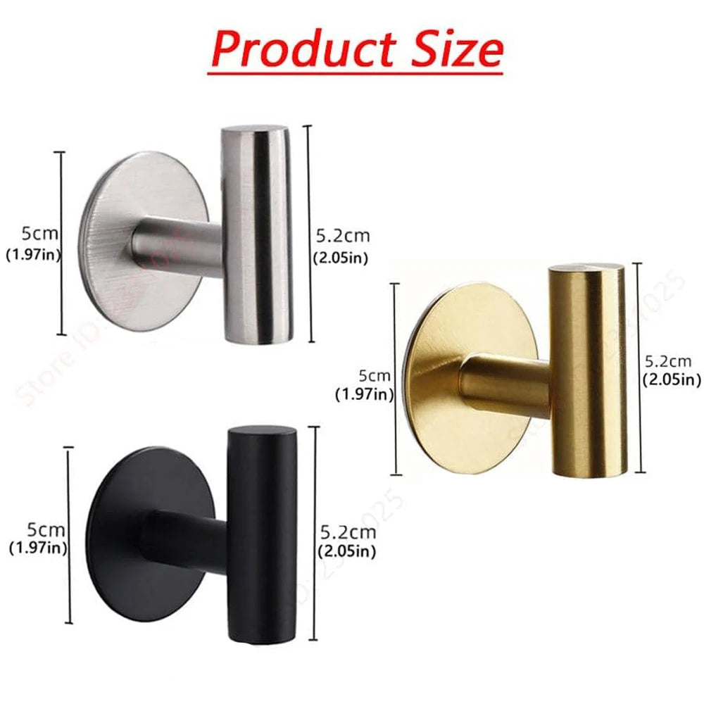 Adhesivo de Ganchillo para Mural de Acero Inoxidable, Adhesivo para Vestidos, Perchas, Accesorios de Almacenamiento de Cocina, 1/2 Piezas