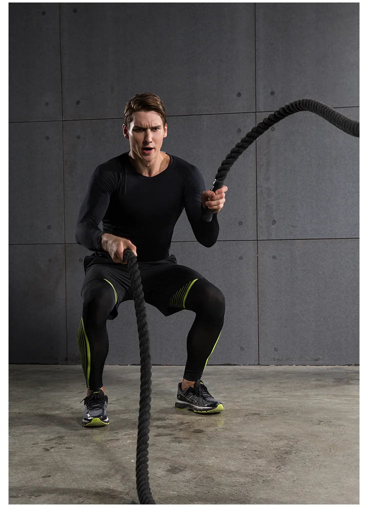 Camiseta de compresión para correr para hombre, camiseta de manga larga para hombre, ropa de gimnasio, ropa deportiva de secado rápido, camiseta de Fitness, camiseta de entrenamiento muscular