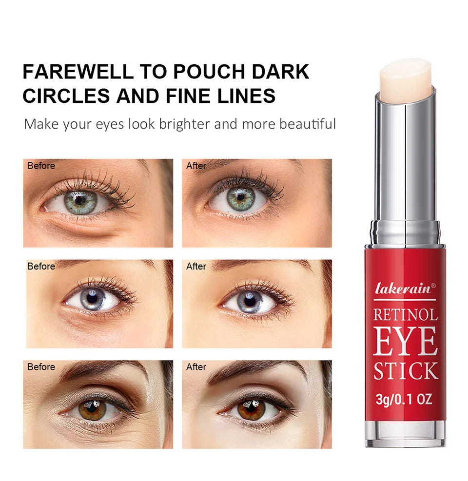 Crema de ojos con Retinol para aclarar las ojeras, reafirmante de la piel, suero de reparación instantánea de ojos en barra para el cuidado de los ojos de las mujeres