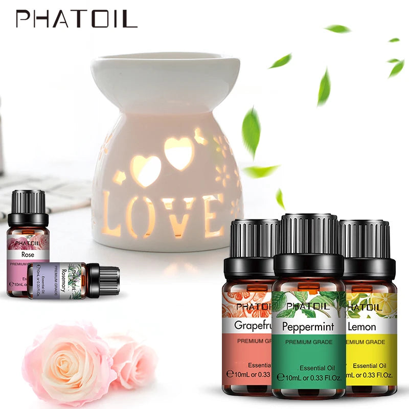 Aceites Esenciales de Lavanda de 10 ml, Puros y Naturales para Difusor, Humidificador, Aromaterapia, Aceite Aromático de Jazmín y Vainilla, para Velas y Jabones DIY