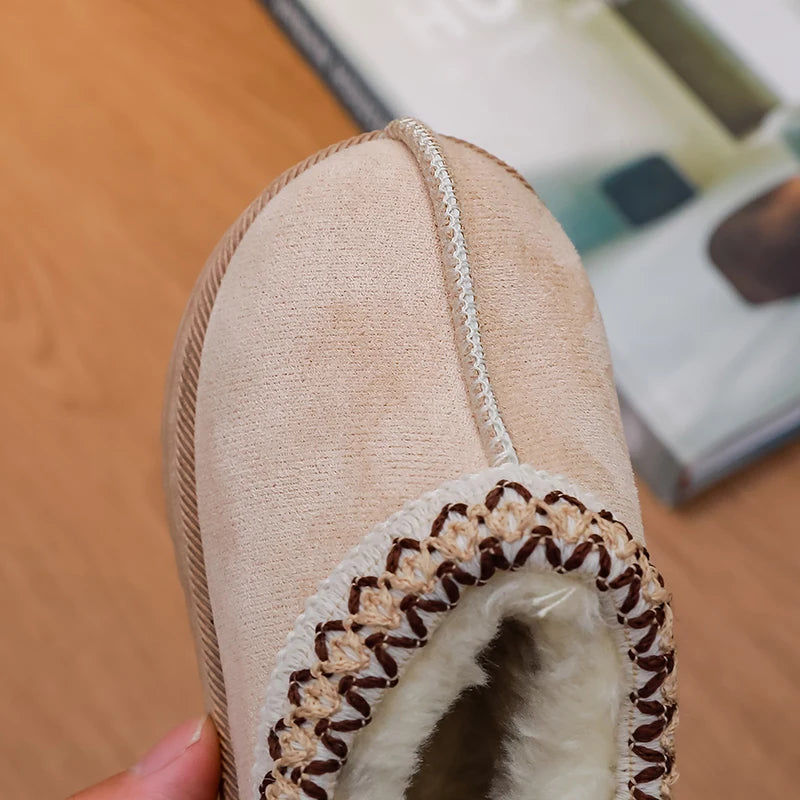 2025 nueva moda botines para niños suave invierno casual niñas zapatos de algodón Color sólido niños escuela botas de felpa zapatos cálidos