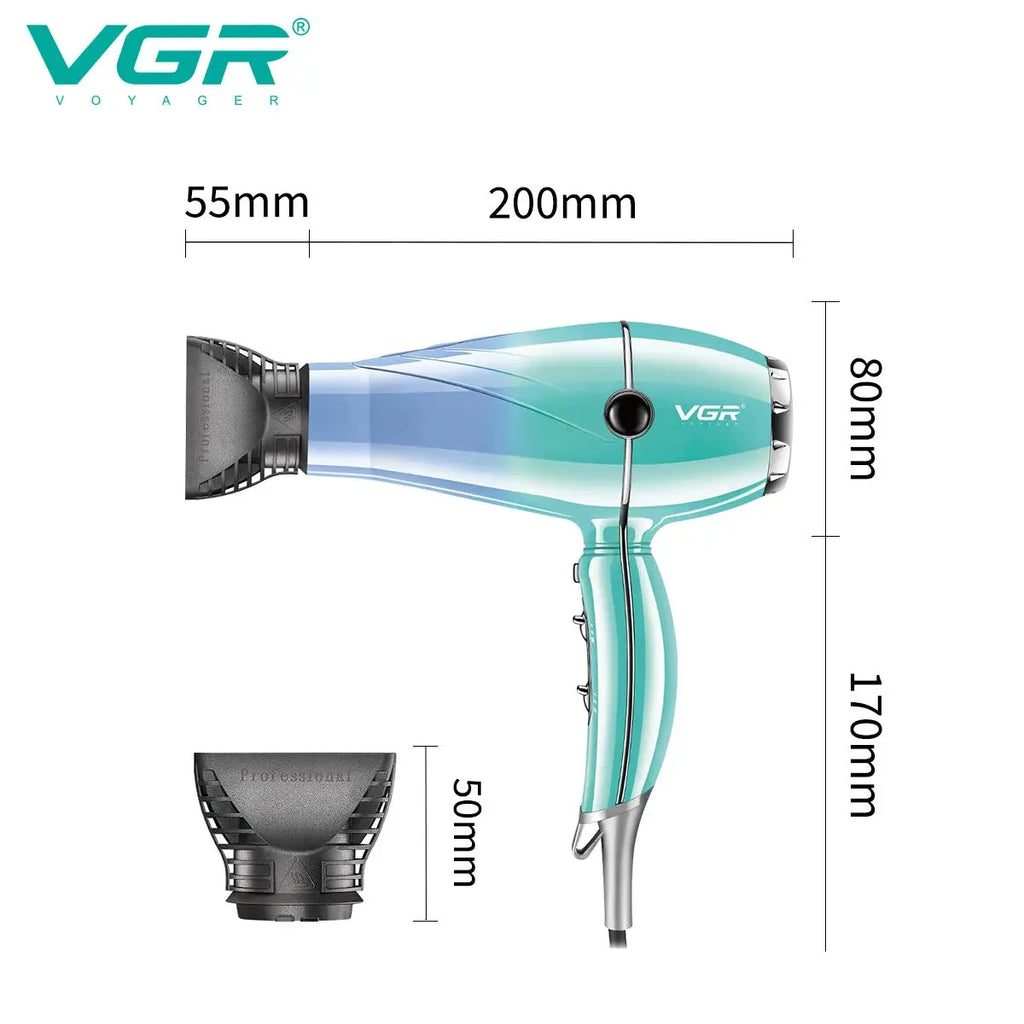 VGRV-452 secador de pelo profesional para el cuidado del cabello 2000-2400W súper fuerte energía eólica dormitorio hogar iones negativos cuidado del cabello estilo viento