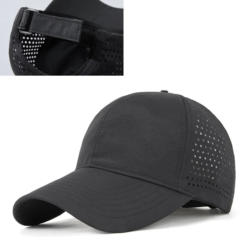 Gorra de béisbol de malla de verano de talla grande de cabeza grande para hombres y mujeres gorra transpirable de camionero ajustable para deportes al aire libre correr