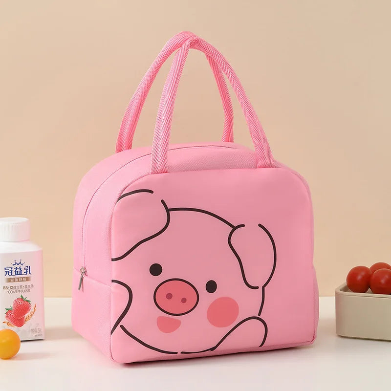 Bolsas de almuerzo térmicas de animales de dibujos animados para niños con envío gratis, bolsas aislantes de almacenamiento para niños y niñas, fiambrera Banto