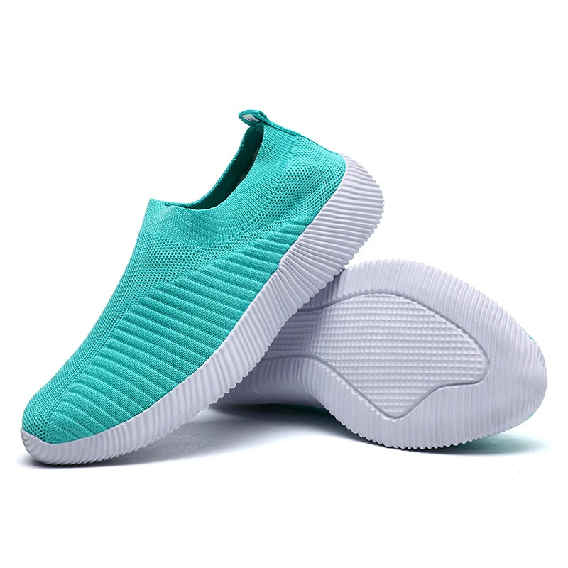 Zapatos vulcanizados para mujer, zapatillas de deporte de alta calidad para mujer, zapatos planos sin cordones, mocasines para mujer de talla grande 43, zapatos planos para caminar