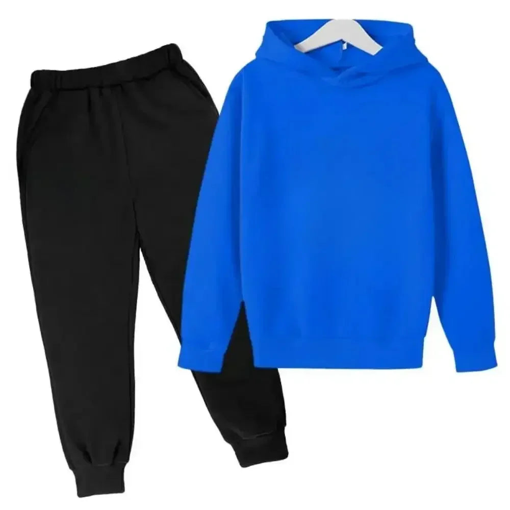 Ropa de primavera y otoño para niños, regalos de vacaciones, chándal de fútbol con estampado CR7, Sudadera con capucha y pantalones, conjunto de 2 uds para niño y niña de 3 a 12 años