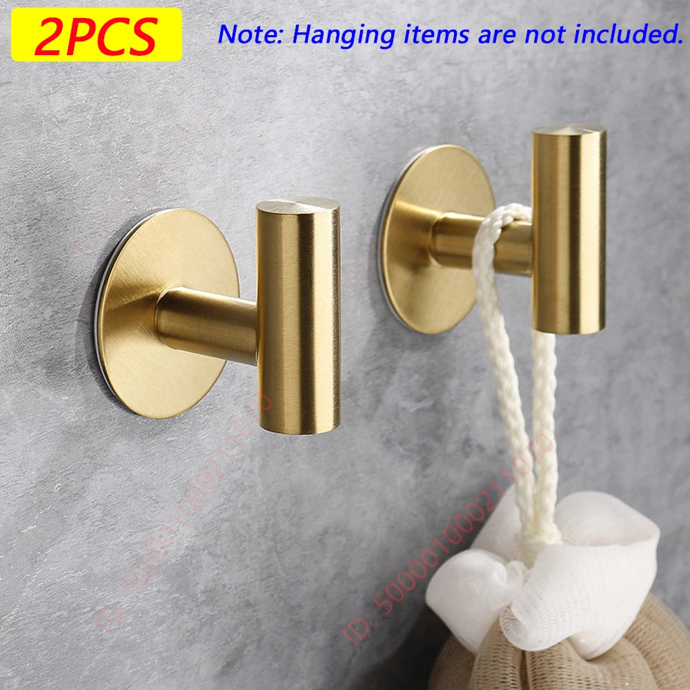Adhesivo de Ganchillo para Mural de Acero Inoxidable, Adhesivo para Vestidos, Perchas, Accesorios de Almacenamiento de Cocina, 1/2 Piezas