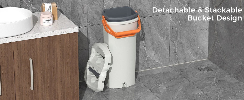 Juego de Mopa y Cubeta con Cubeta Desmontable que Ahorra Espacio, Mopa de Pared con Rotación de 360° °   Cabezal de Mopa Giratorio, 2 Almohadillas de Microfibra Reutilizables para Mopa