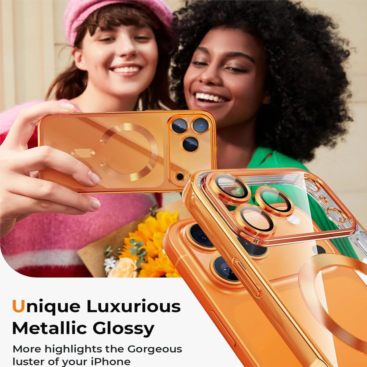 Protección de la cámara cubierta transparente de lujo con revestimiento suave TPU protección contra caídas con funda de teléfono magnética para iPhone17Pro Max/17Pro/Air/17