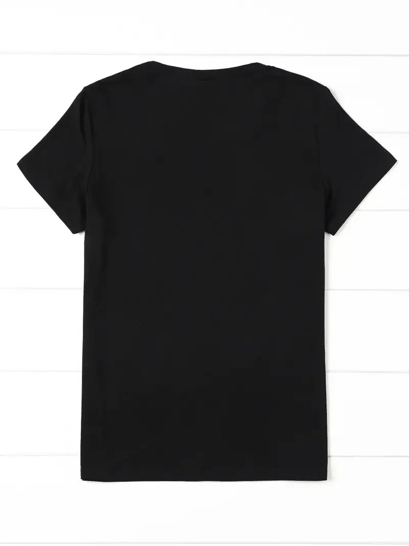 Camisa 1% Camiseta casual con estampado de batería, camiseta de manga corta, camiseta para mujer, ropa, camiseta superior para niñas