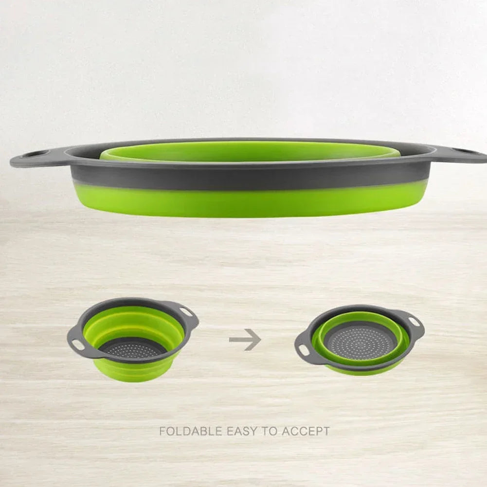 Escurridor plegable redondo, cesta de lavado de frutas y verduras, colador plegable, escurridor plegable, herramienta de almacenamiento de cocina