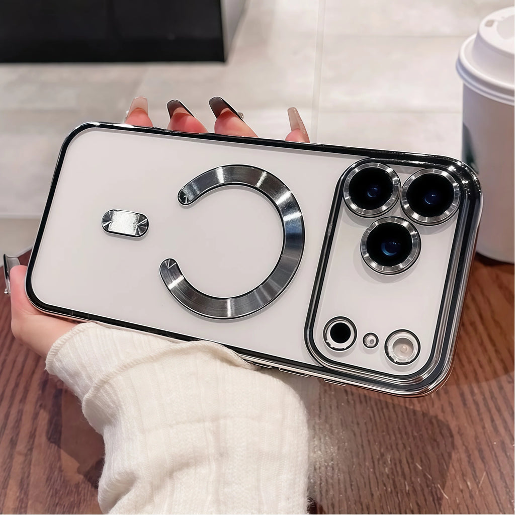 Protección de la cámara cubierta transparente de lujo con revestimiento suave TPU protección contra caídas con funda de teléfono magnética para iPhone17Pro Max/17Pro/Air/17